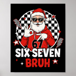 Póster Divertido 67 Meme Seis Siete Navidad Bruh Santa Ni