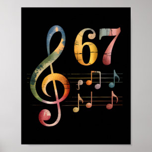 Póster Divertido 67 Música Meme jerga Seis Siete Profesor