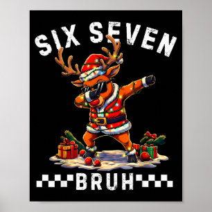 Póster Divertido 67 Navidad Seis Siete Meme Reindeer Dabb