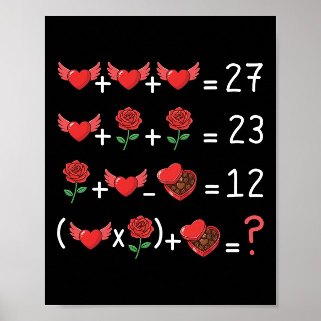 Póster Divertido 67 Profesor de Matemáticas San Valentín  (Frente)