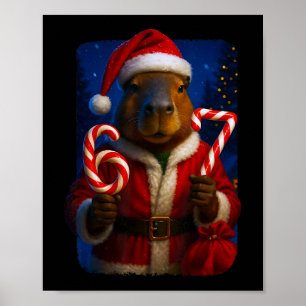 Póster Divertido 67 Santa Capyra Seis Siete Irónico Navid