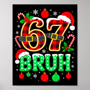 Póster Divertido 67 Seis Siete Bruh Meme Navidad Pijama F