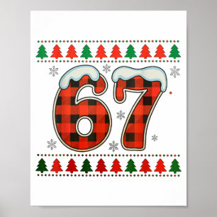 Póster Divertido 67 Seis Siete Equipo Meme Navidad Sudor