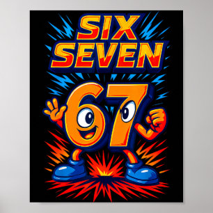 Póster Divertido 67 Seis Siete Italianos Brainrot Chicos
