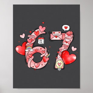 Póster Divertido 67 Seis Siete Meme Día de San Valentín G