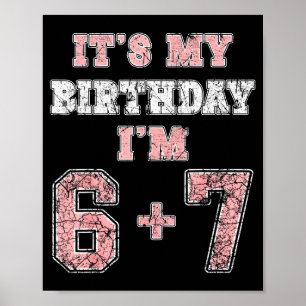 Póster Divertido 6 7 cumpleaños 13 dieciséis Diecisiete A