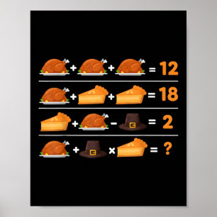 Póster Divertido 6 7 Meme 67 Día de Acción de Gracias Ord
