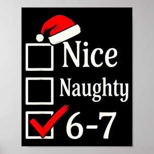 Póster Divertido 6-7 Meme Bonito Travieso 67 Navidad Rotu