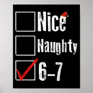 Póster Divertido 6-7 Meme Bonito Travieso 67 Navidad Rotu