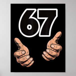 Póster Divertido 6 7 Meme Gen Alpha jerga Seis Siete