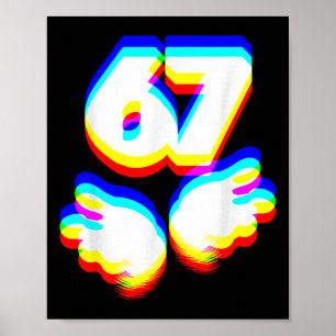 Póster Divertido 6 7 Meme Gen Alpha jerga Seis Siete Edm 