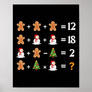 Póster Divertido 6 7 Meme Navidad Orden De Operaciones Ma