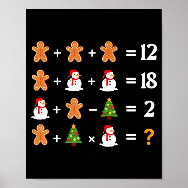 Póster Divertido 6 7 Meme Navidad Orden De Operaciones Ma (Frente)