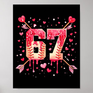 Póster Divertido 6 7 Número de flecha derretida Béisbol G