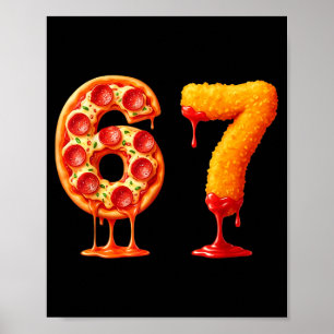 Póster Divertido 6 7 Zza Nugget Meme Seis Siete 67 Amante