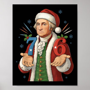 Póster Divertido 7-6 6-7 George Washington Santa 67 Meme