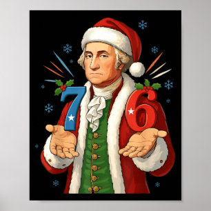 Póster Divertido 7-6 6-7 George Washington Santa 67 Meme