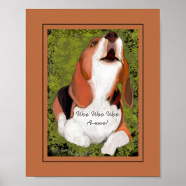 Póster Divertido, adorable Beagle aullando