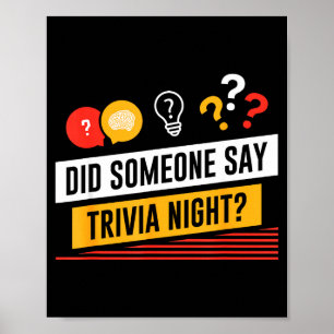 Póster Divertido ¿Alguien dijo Noche de Trivia _ Quiz de 