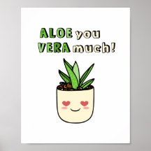 Divertido Aloe Vera Mucho Amor Suculento Kawaii