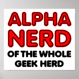 Póster Divertido Alpha Nerd
