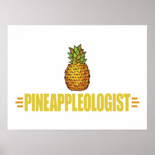Póster Divertido amante de la piña