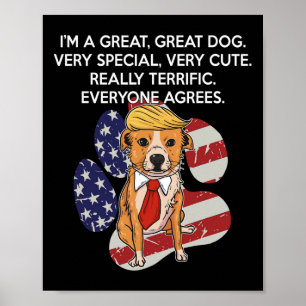 Póster Divertido Anti Presidente Donald Trump Perro Diver