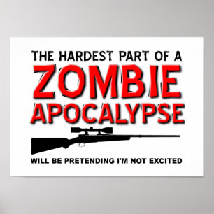 Póster Divertido Apocalipsis Zombie Emocionante