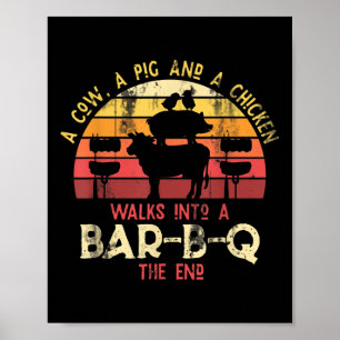 Póster Divertido asador de carne ahumada Idea de regalo B