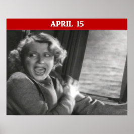 Póster Divertido ataque de pánico por Día de Impuestos