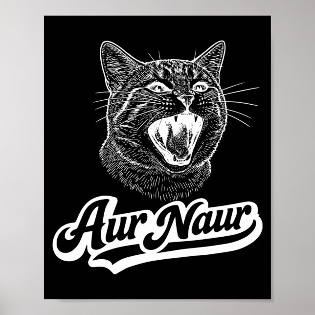Póster Divertido Aur Naur Gato Sarcástico Oh (Frente)