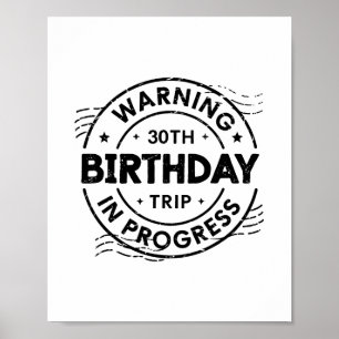 Póster Divertido aviso de 30 años de edad cumpleaños 30 a