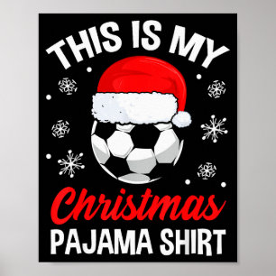 Póster Divertido Balón de Fútbol Navidad Pijama Hombres