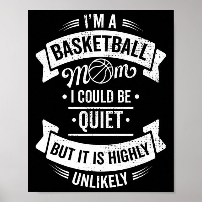 Póster Divertido baloncesto soy una madre de baloncesto q (Frente)