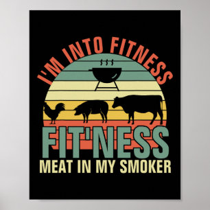 Póster Divertido Bbq Estoy En Forma Fit'ness Carne En Mi