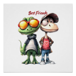Póster Divertido "Best Friends" Wall Art