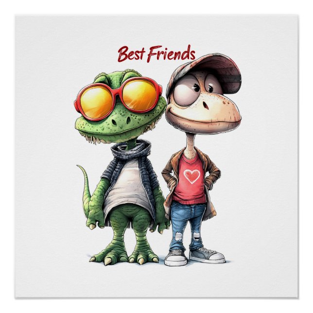 Póster Divertido "Best Friends" Wall Art (Anverso)