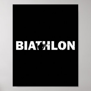 Póster Divertido Biatleta Disparo Bíatlón Objetivo Esquia