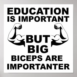 Póster Divertido Bíceps Grandes Importantes