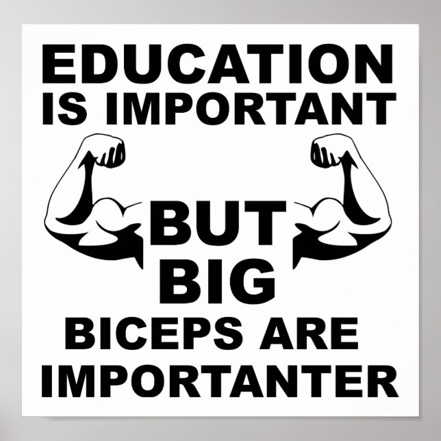Póster Divertido Bíceps Grandes Importantes (Frente)