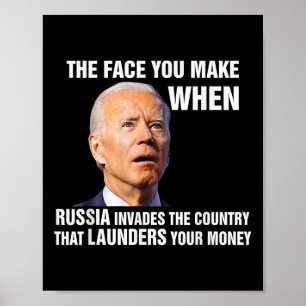 Póster Divertido Biden La Cara Que Hacen Cuando Rusia Inv