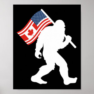 Póster Divertido Bigfoot Canadá El estado 51 Trump Canadá