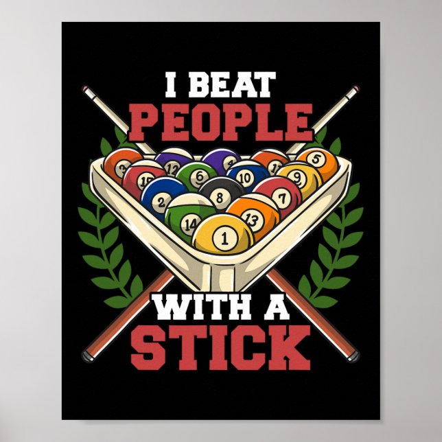 Póster Divertido billar billares Snooker I Bebe Wi de la  (Frente)
