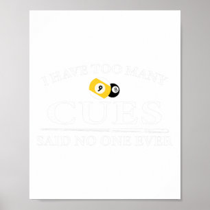 Póster Divertido billar Billiard Tengo Demasiadas Cuotas