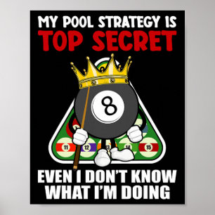 Póster Divertido Billiards Art Para Hombres Billiards Poo