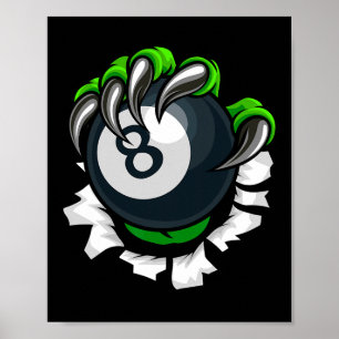Póster Divertido Billiards Nails Art Billiards Piscina de