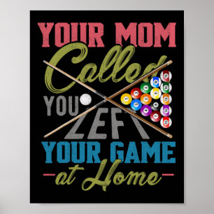 Póster Divertido Billiards Pool Cue Shirny Funny Pool Bil