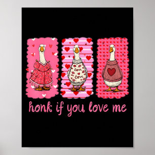 Póster Divertido Bocinazo Si Me Amas Corazón de Ganso Ton