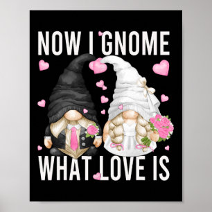 Póster Divertido Boda Gnome Pareja Pun Love Diciendo Por