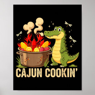 Póster Divertido Cajún Louisiana Hervir Caimán Cangrejo d